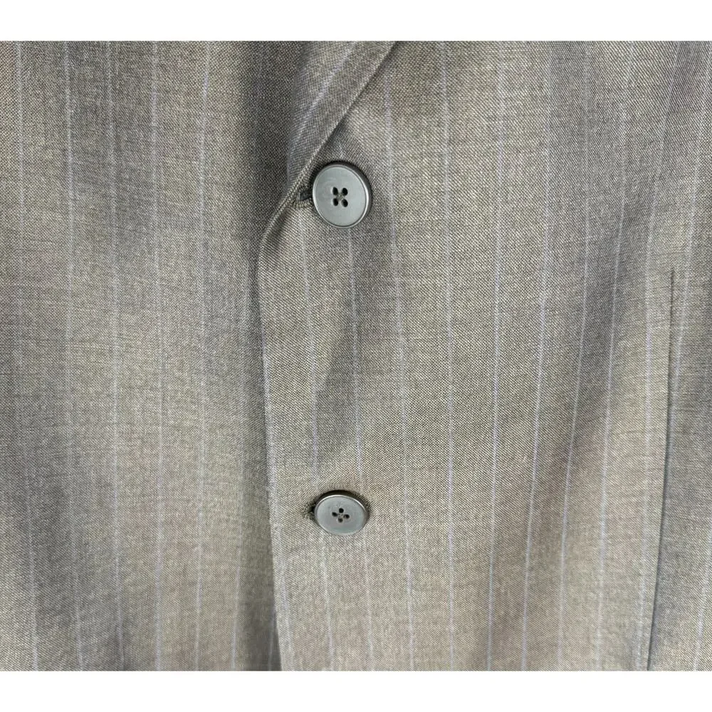 Vintage Oscar de la Renta Wool Blazer 44S Pinstrip Sport Coat, Classic, Designer